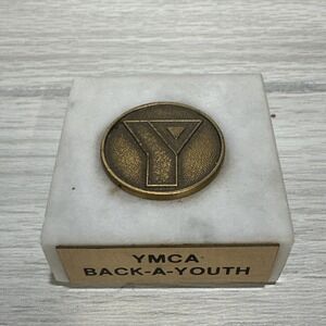 YMCA Campaign Back-A-Youth Marble Paperweight Souvenir Italy